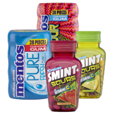 Mentos gum of sours of Smint sours